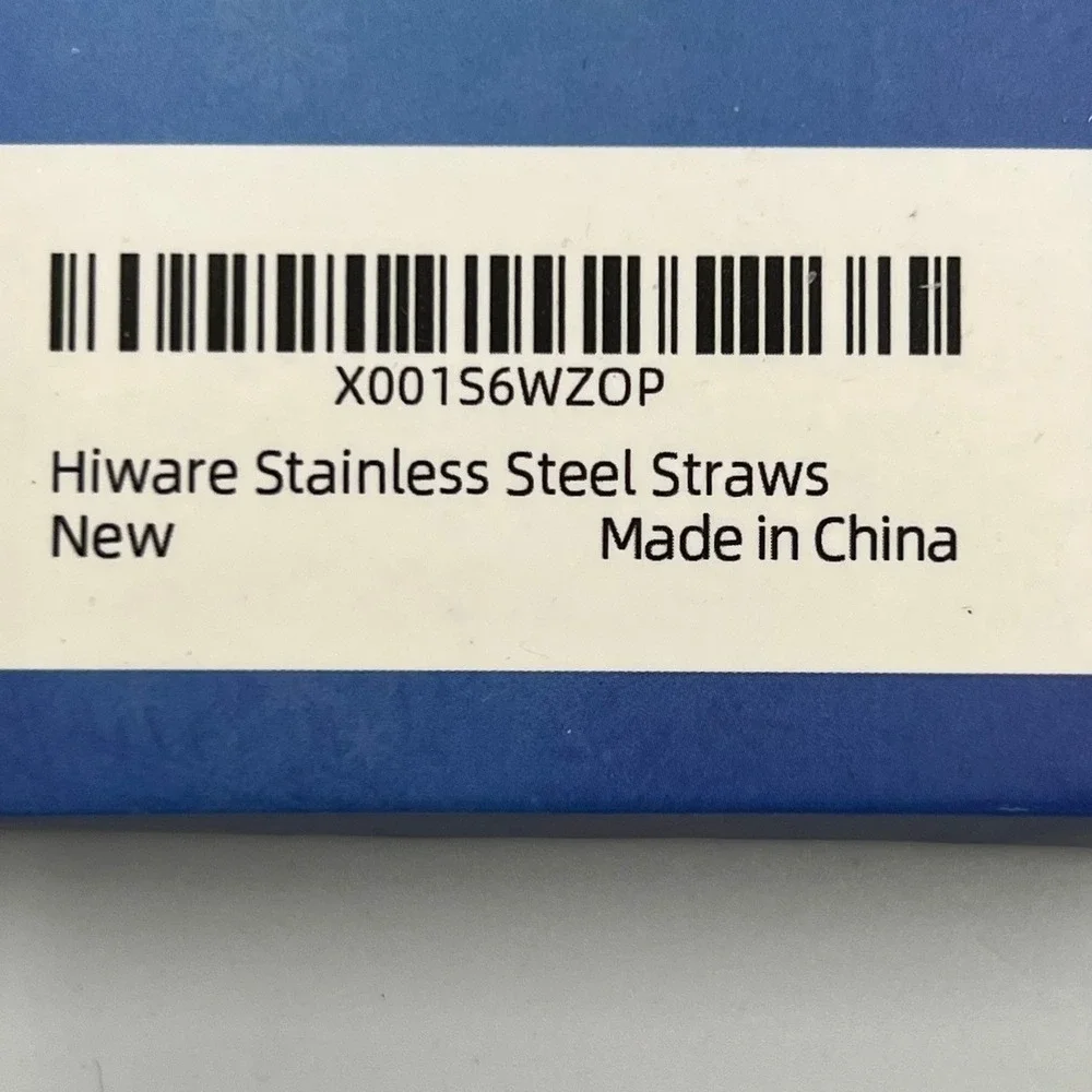 Hiware Metal Straws Set 12pc Silver Stainless Steel Reusable New